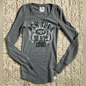 PINK Victoria’s Secret New York Jets NFL a long sleeve knit top size S